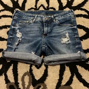 Low rise jean shorts